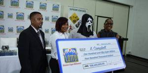 Lottery Winner Wears Scream Mask To Collect Winnings