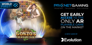 Pronet Are Amongst the First Platforms to Release Evolutions first Live Dealer/Slot combo Gonzo’s Treasure Hunt